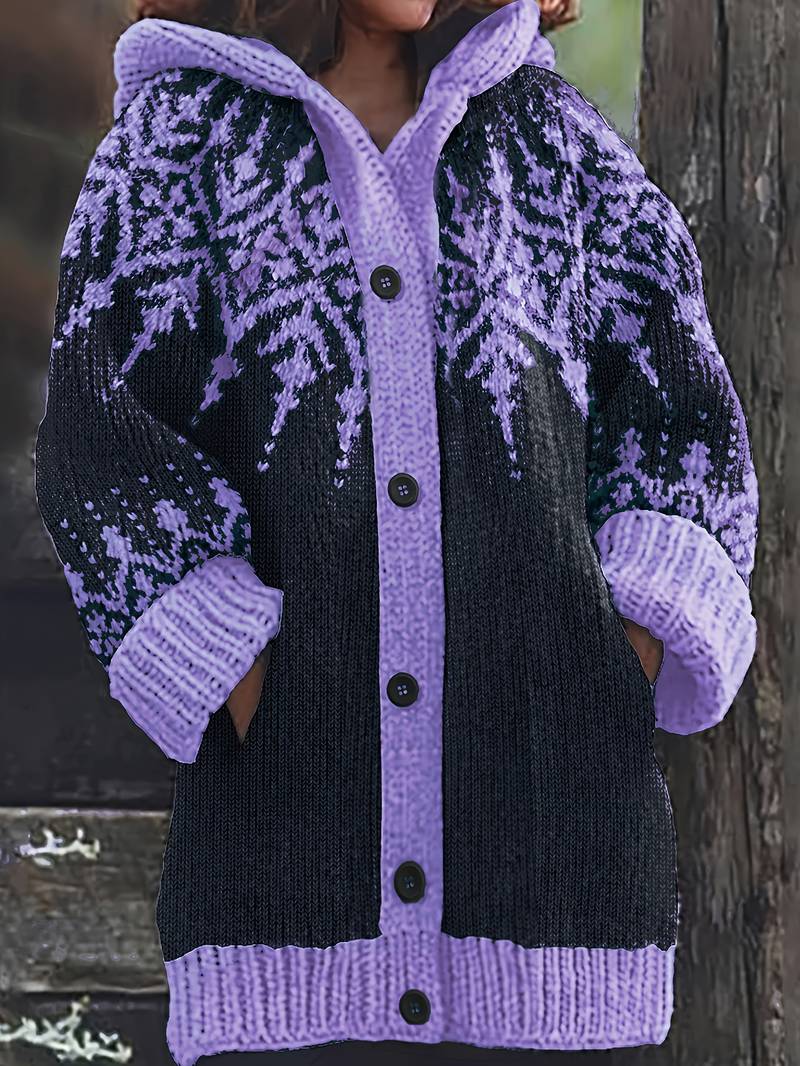 Isaralisse - Manteau Oversized En Tissu À Motifs D’Hiver