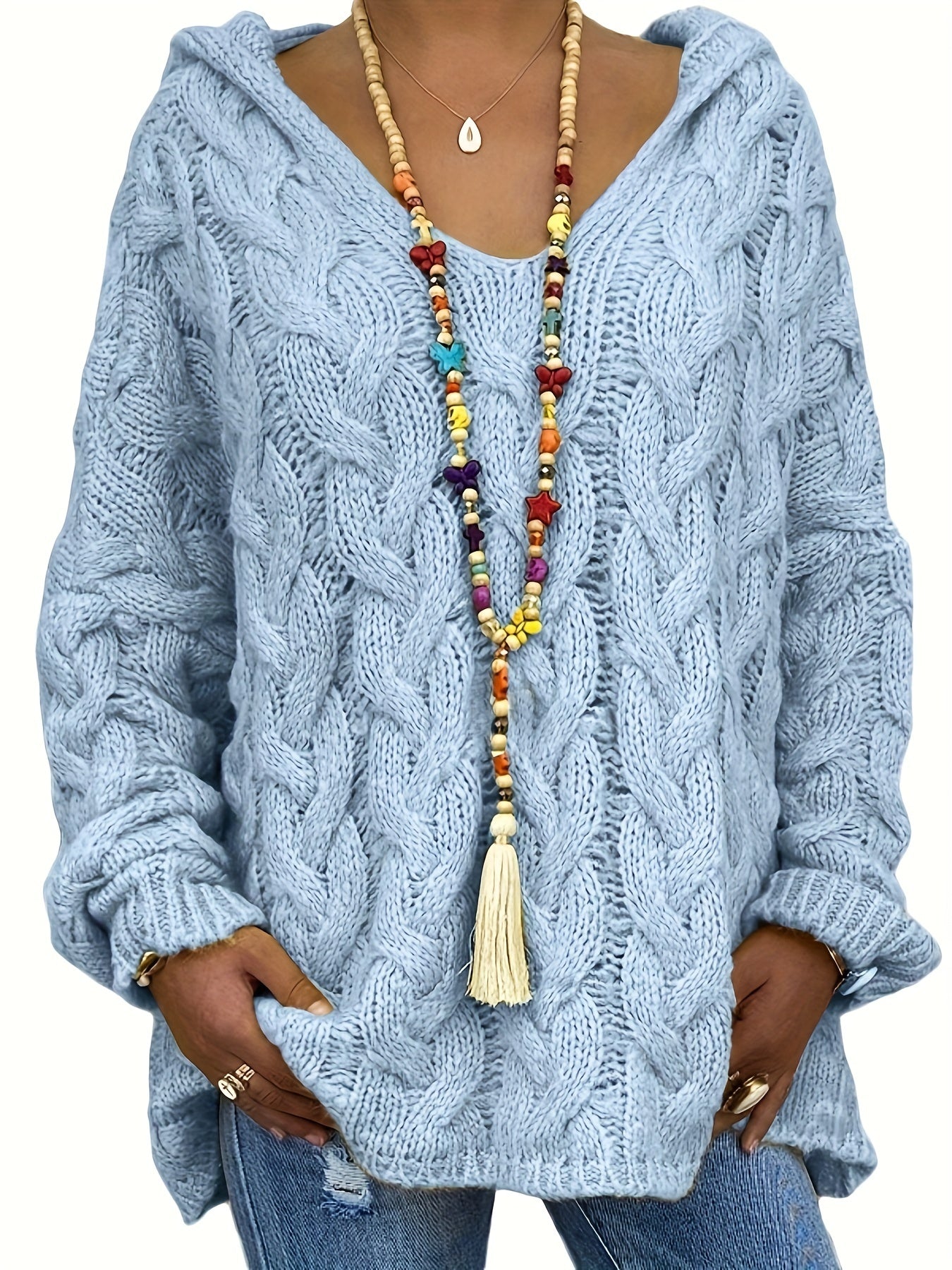 Oralivanne - Pull Élégant Texturé à Encolure V