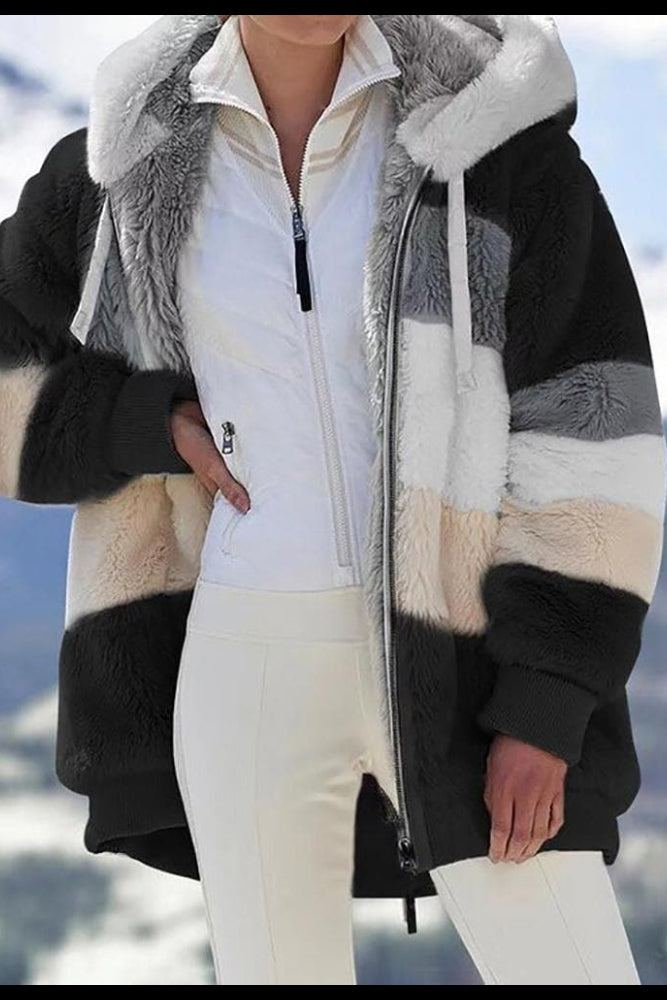 Ambre - Veste femme chaude à capuche zippée avec poches