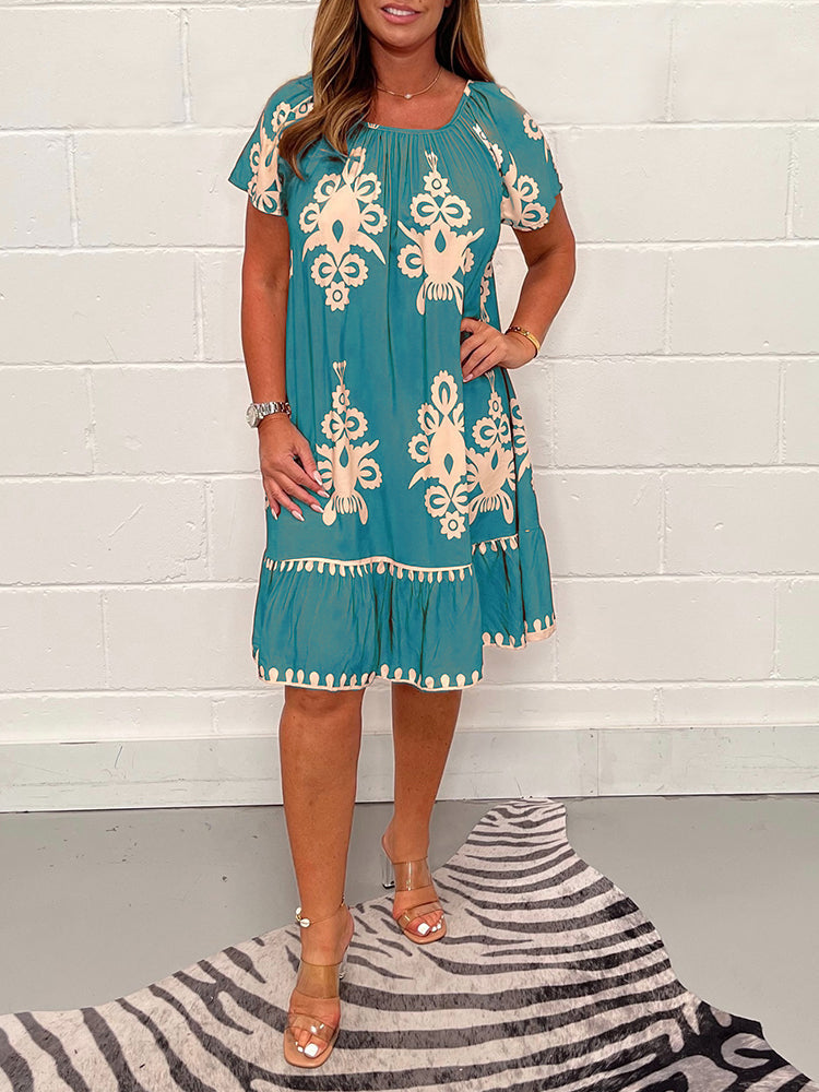 Freya - Robe Vintage en Coton Imprimé