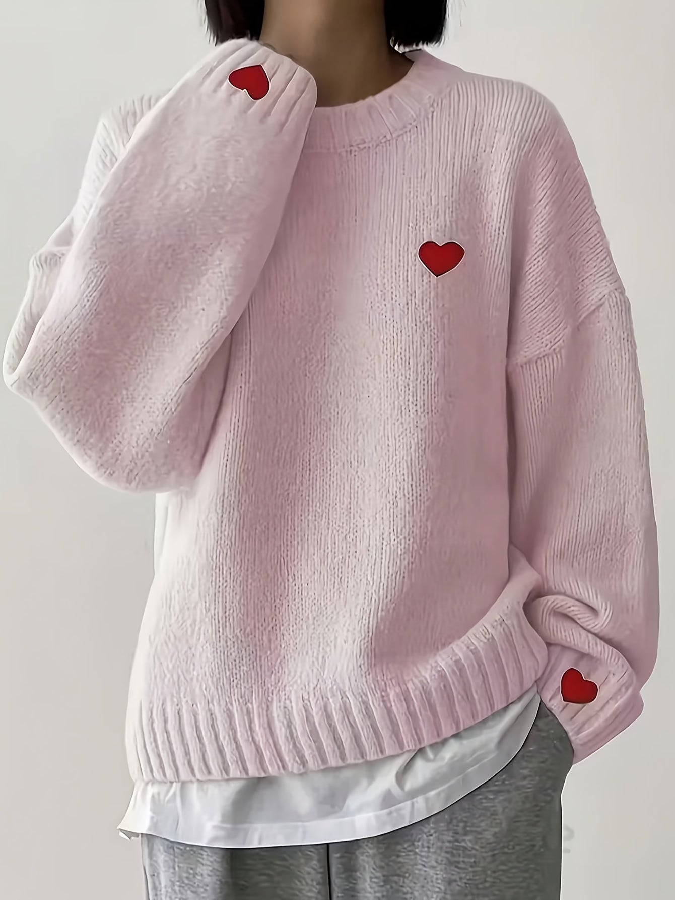 Lunetta - Pull Cœur Tricot Décontracté