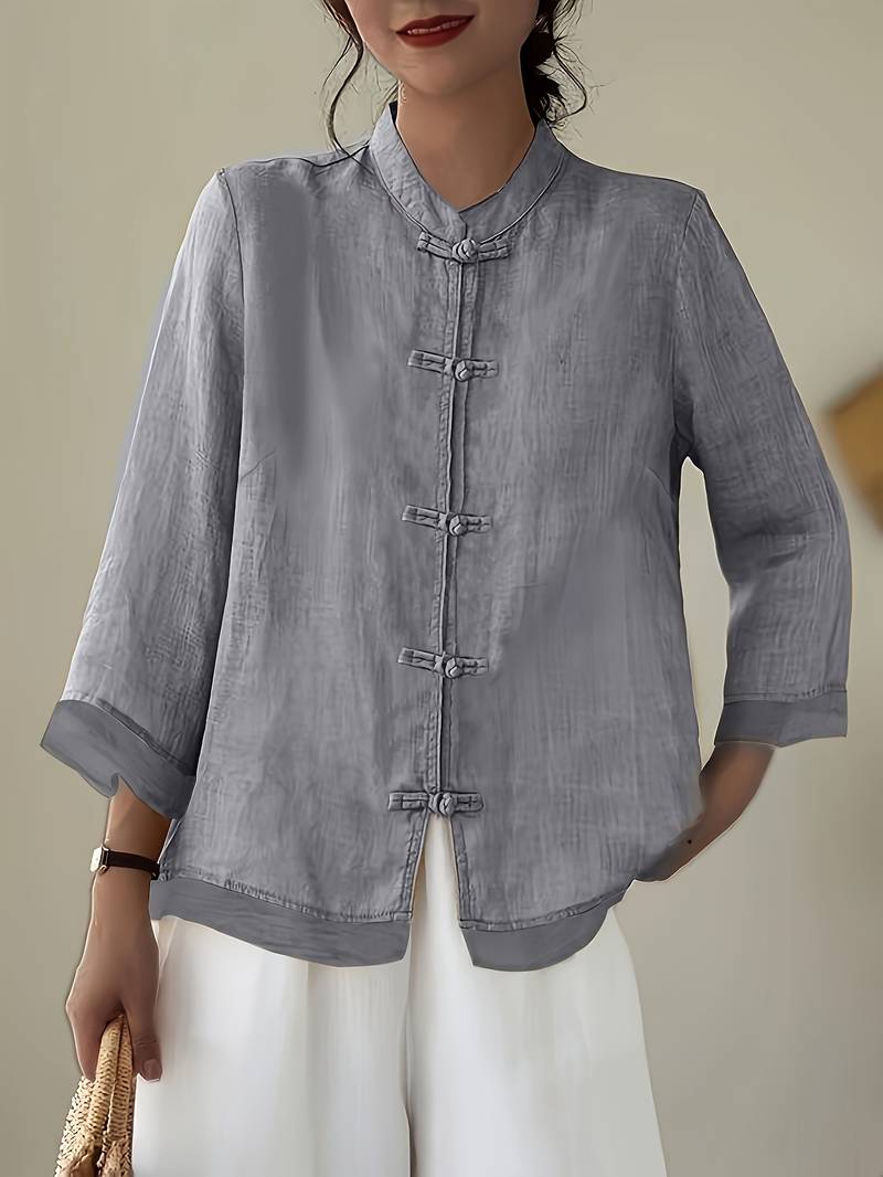 Celmira - Chemise Vintage Ample à Fermeture Nouée