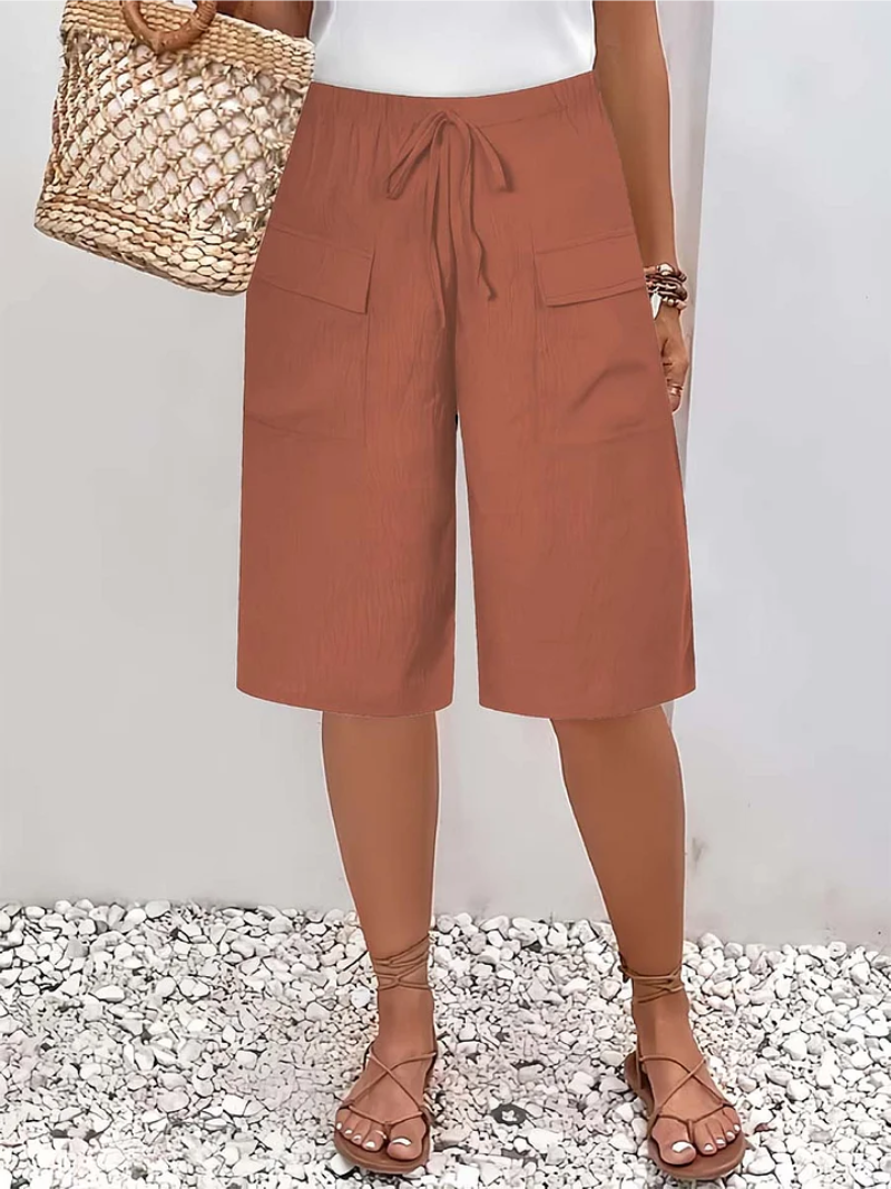 Aomira - Short Femme Taille Élastique avec Poches