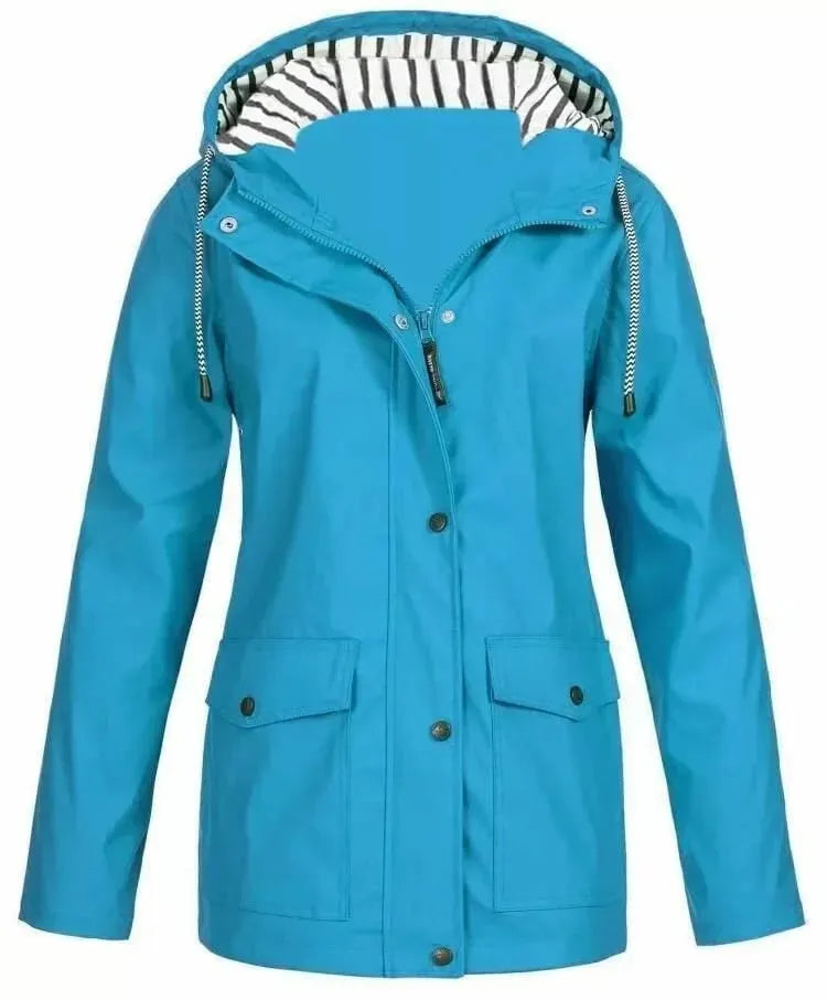 Marjolaine - Veste femme imperméable à capuche avec poches pratiques