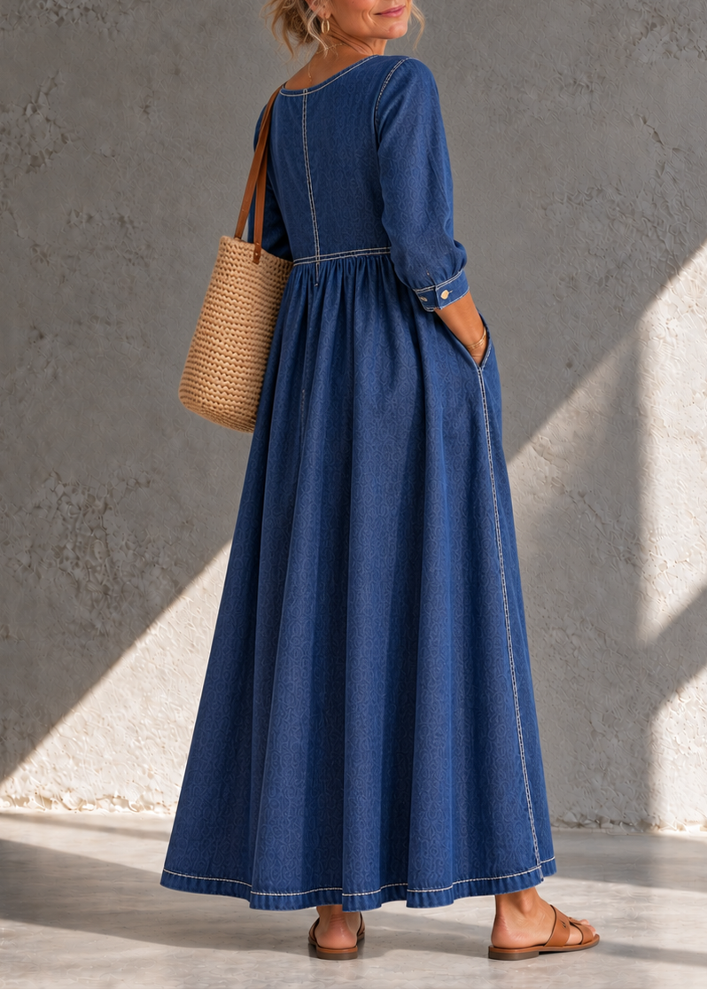 Beatrijs - Robe femme midi en denim vintage