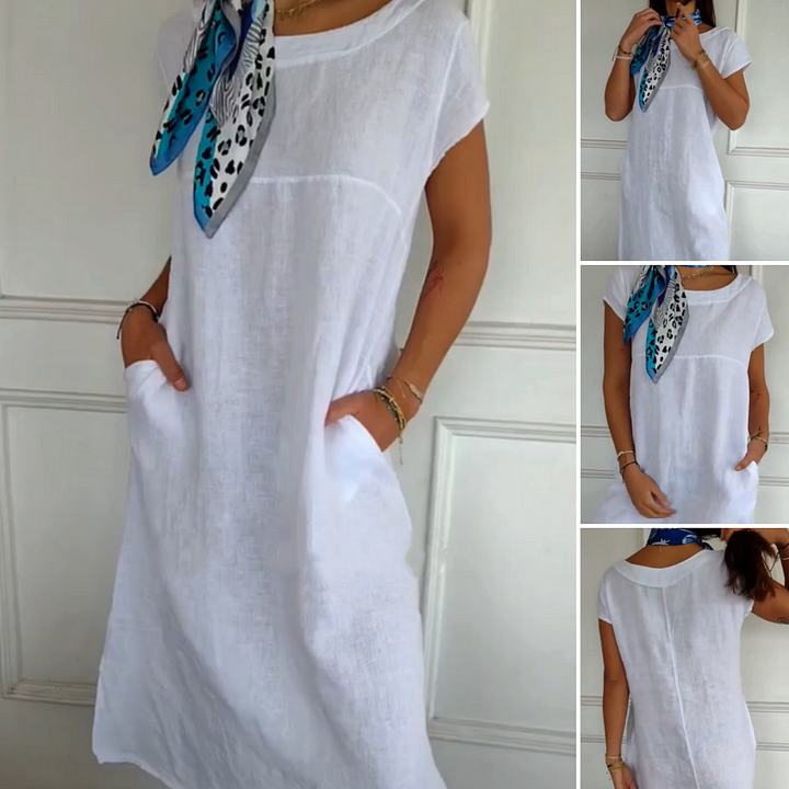 Jurelia - Robe en Lin à Encolure Ronde