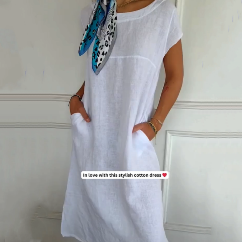 Jurelia - Robe en Lin à Encolure Ronde