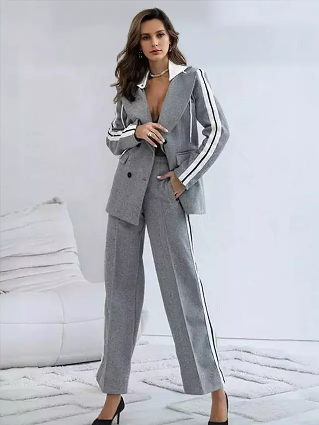 Gwenalyn - Veste Blazer À Capuche En Patchwork Sportif