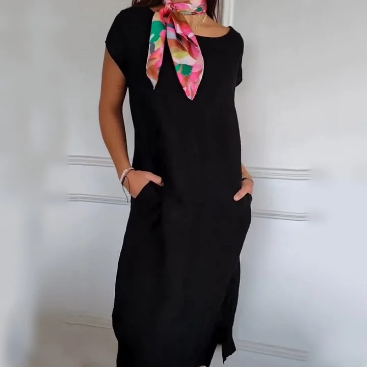 Jurelia - Robe en Lin à Encolure Ronde
