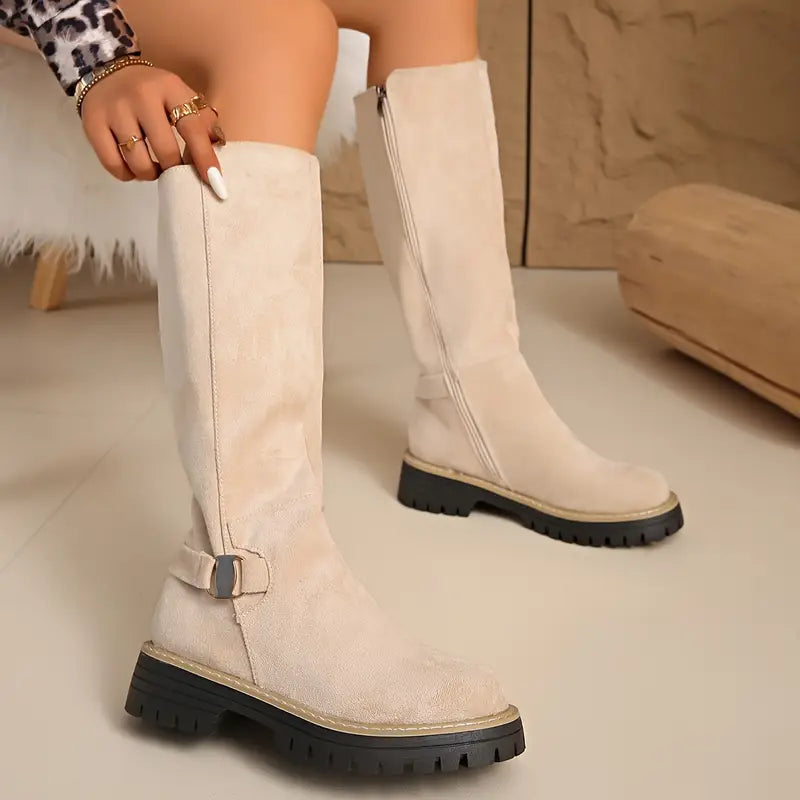 Oravellora - Bottes Hautes À Semelle Épaisse Antidérapante