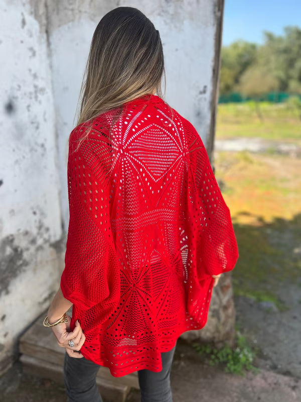 Alithia - Cardigan à demi-manches creuses