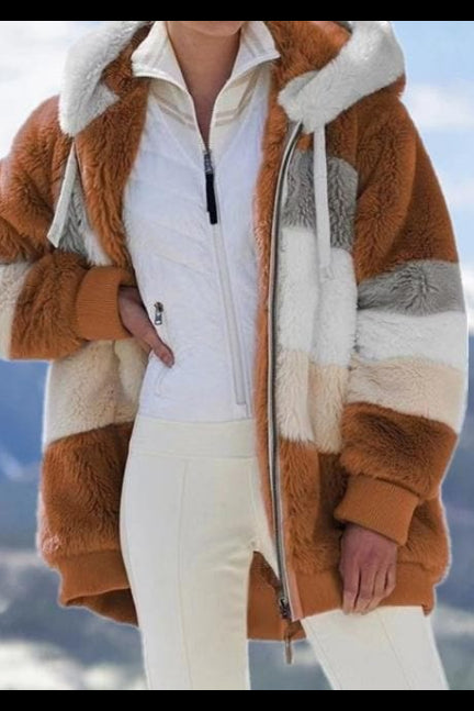 Ambre - Veste femme chaude à capuche zippée avec poches