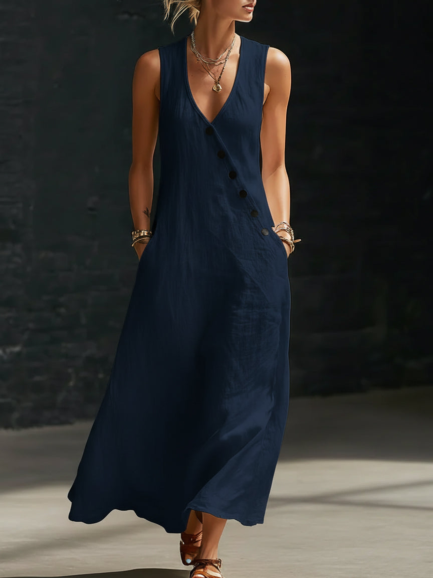 Fazira - Robe Femme Maxi Boutonnée Coupe Fluide Confort Quotidien