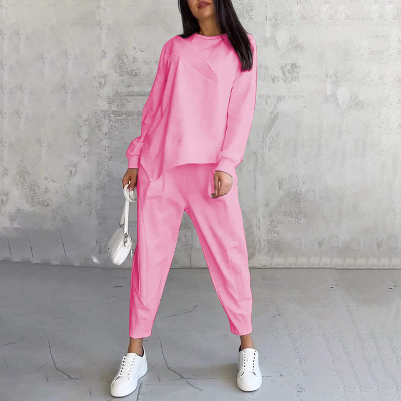Evanna - Ensemble femme sweat asymétrique avec pantalon confortable