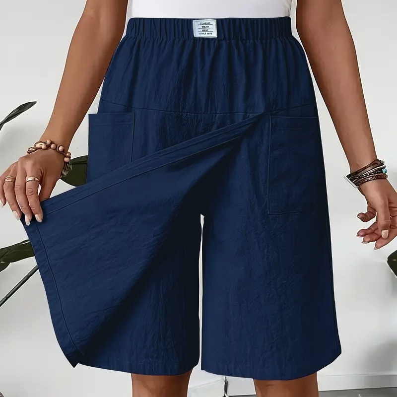 Mirevyn - Robe décontractée femme taille élastique short jupe asymétrique