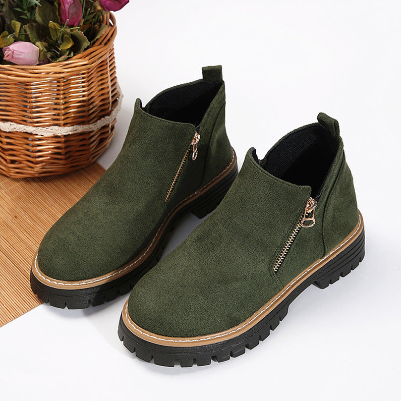 Isanoria - Bottines Confort Femme en Suédine Chic
