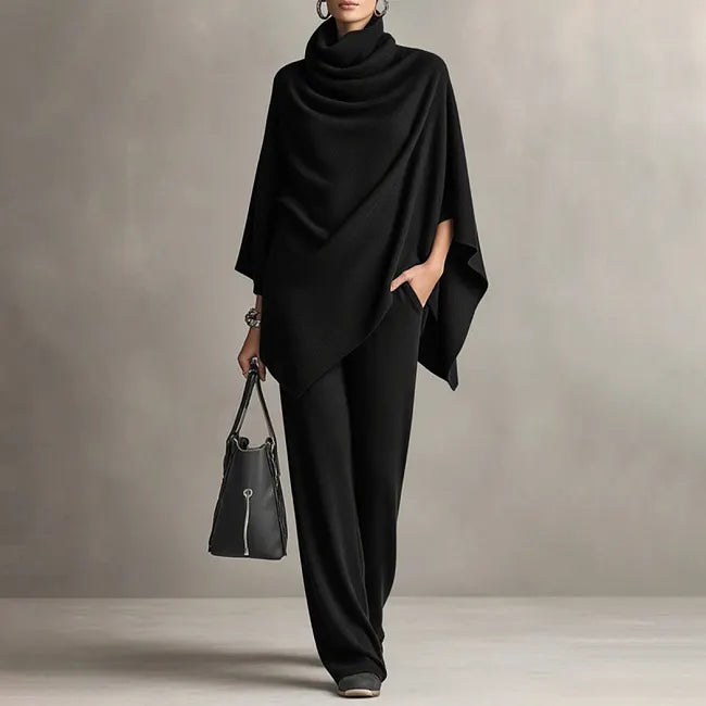 Lize - Ensemble femme cape fluide et pantalon large