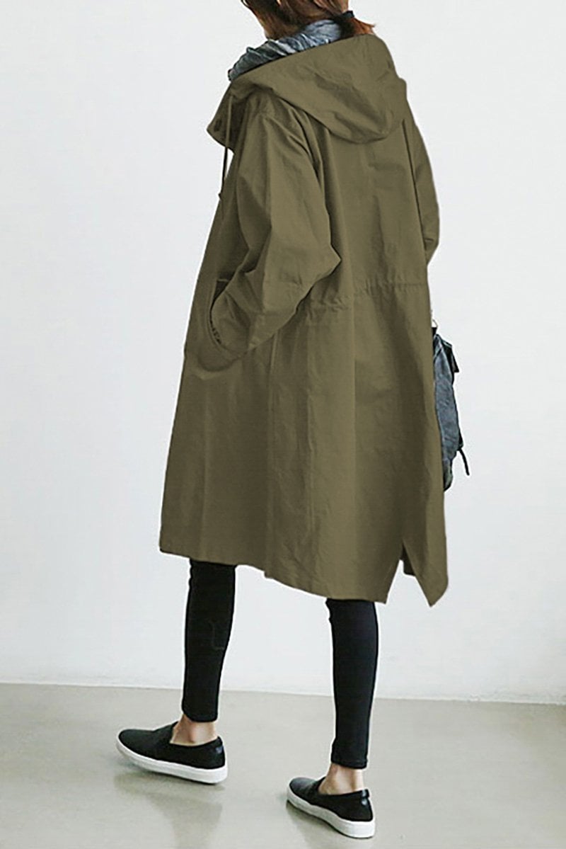 Henriette - Cardigan long femme élégant à col et poches