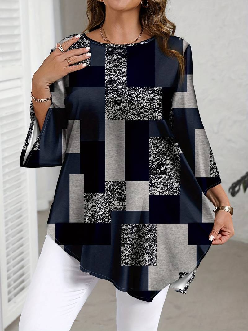 Rhosalivelle - Blouse Oversize Imprimée À Carreaux