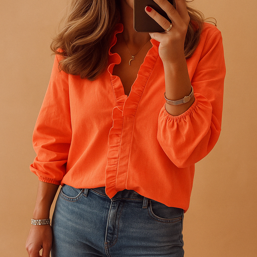 Amaya - Blouse with Ruffles for Women – Perfect for Work and Casual Outfits