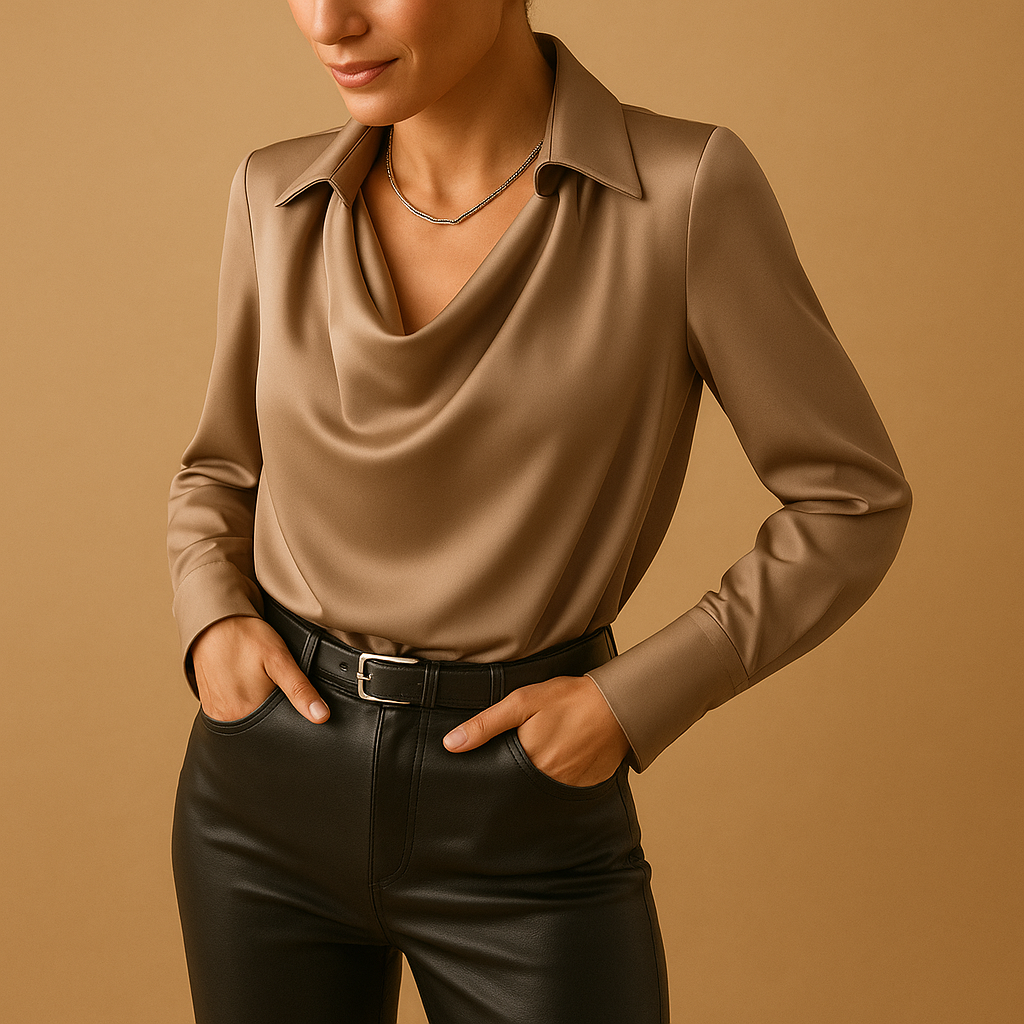 Mirthe - Elegant Long-Sleeve Blouse for Women