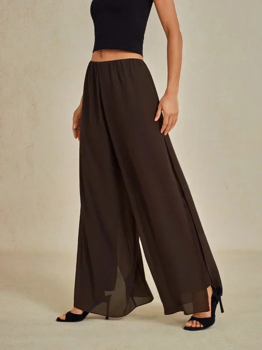 Marilivra - Pantalon À Jambes Droites Avec Fente En Chiffon