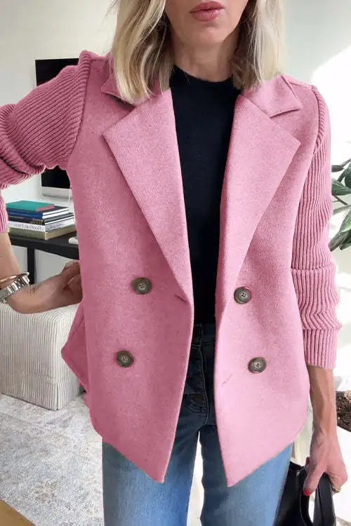 Augustine - Manteau Décontracté à Col avec Manches Patchwork
