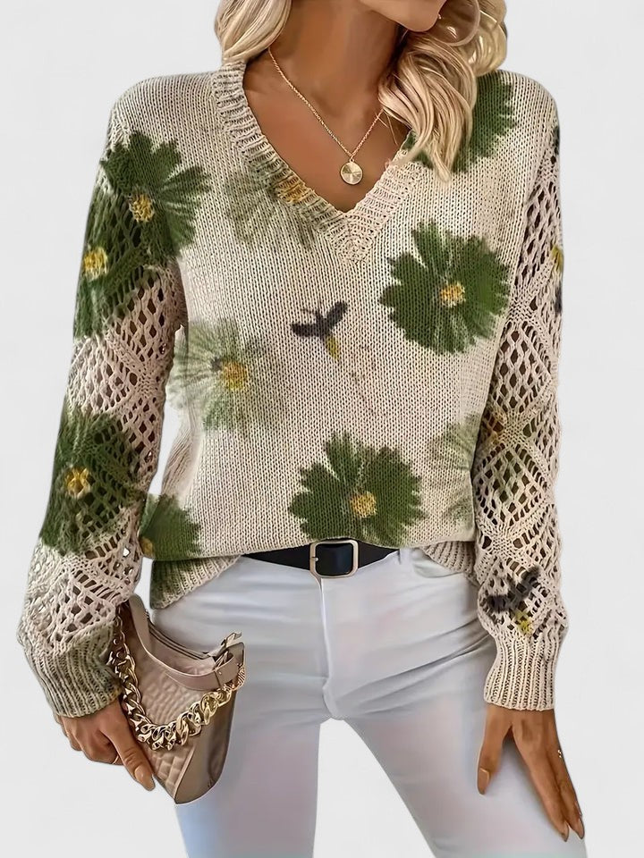 Marisavina -  Pull Floral Vintage Élégant