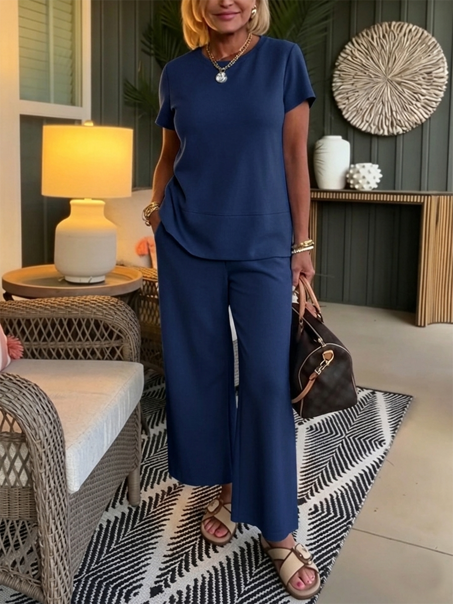 Kovirae - Ensemble Femme Minimaliste Fluide Confort Élégant Pour Quotidien