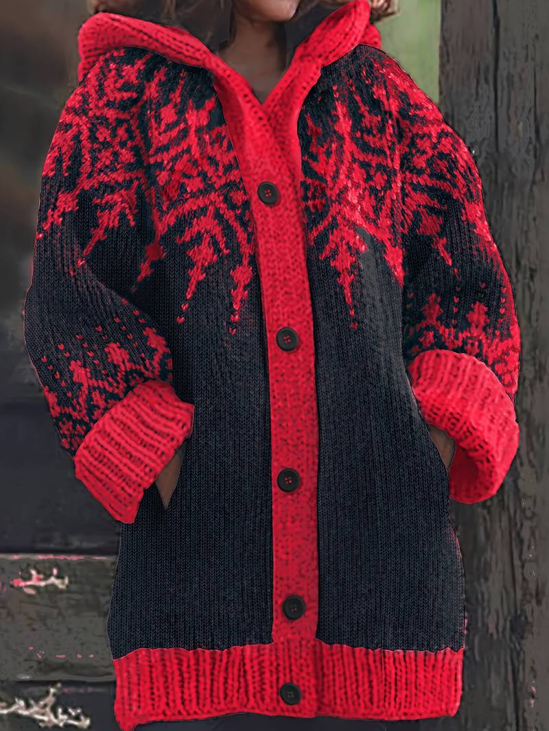 Isaralisse - Manteau Oversized En Tissu À Motifs D’Hiver