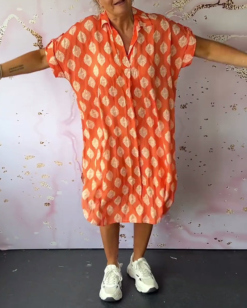 Davina - Robe Chemise Ample à Manches Courtes
