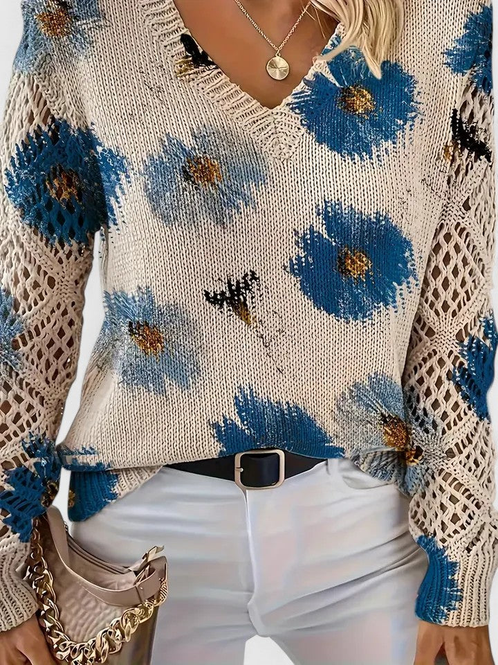 Marisavina -  Pull Floral Vintage Élégant