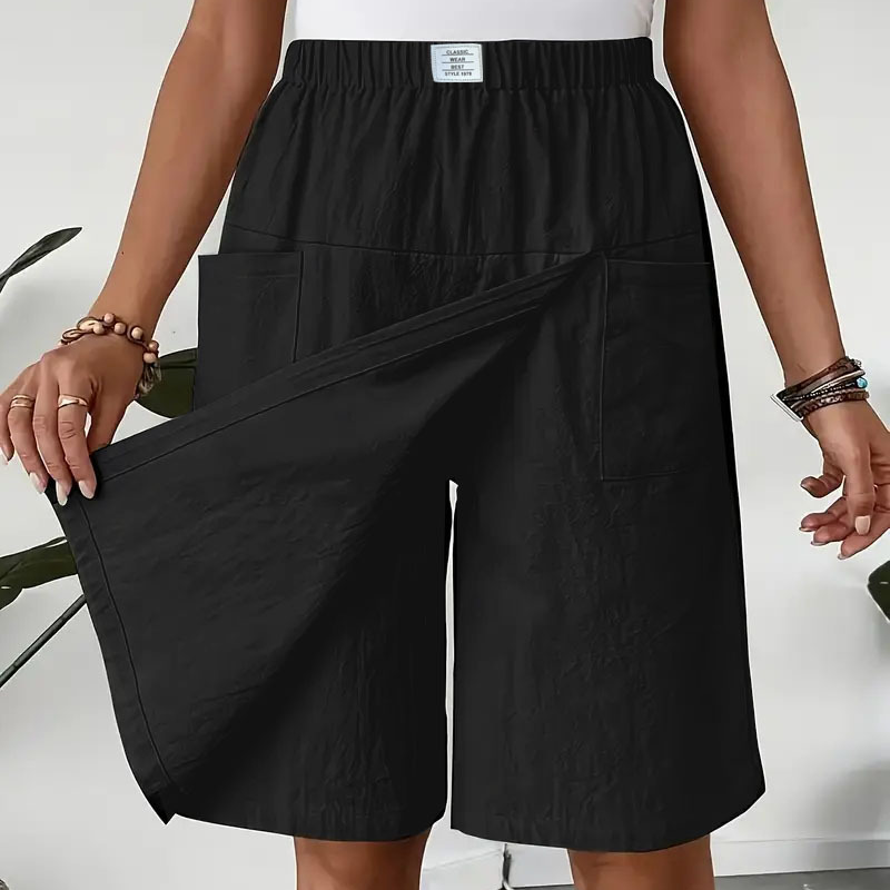 Mirevyn - Robe décontractée femme taille élastique short jupe asymétrique
