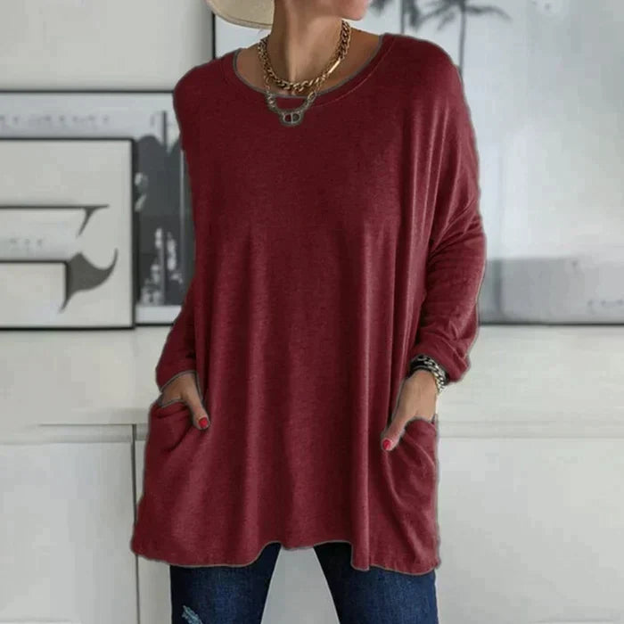 Daliah - T-shirt à manches longues avec poche