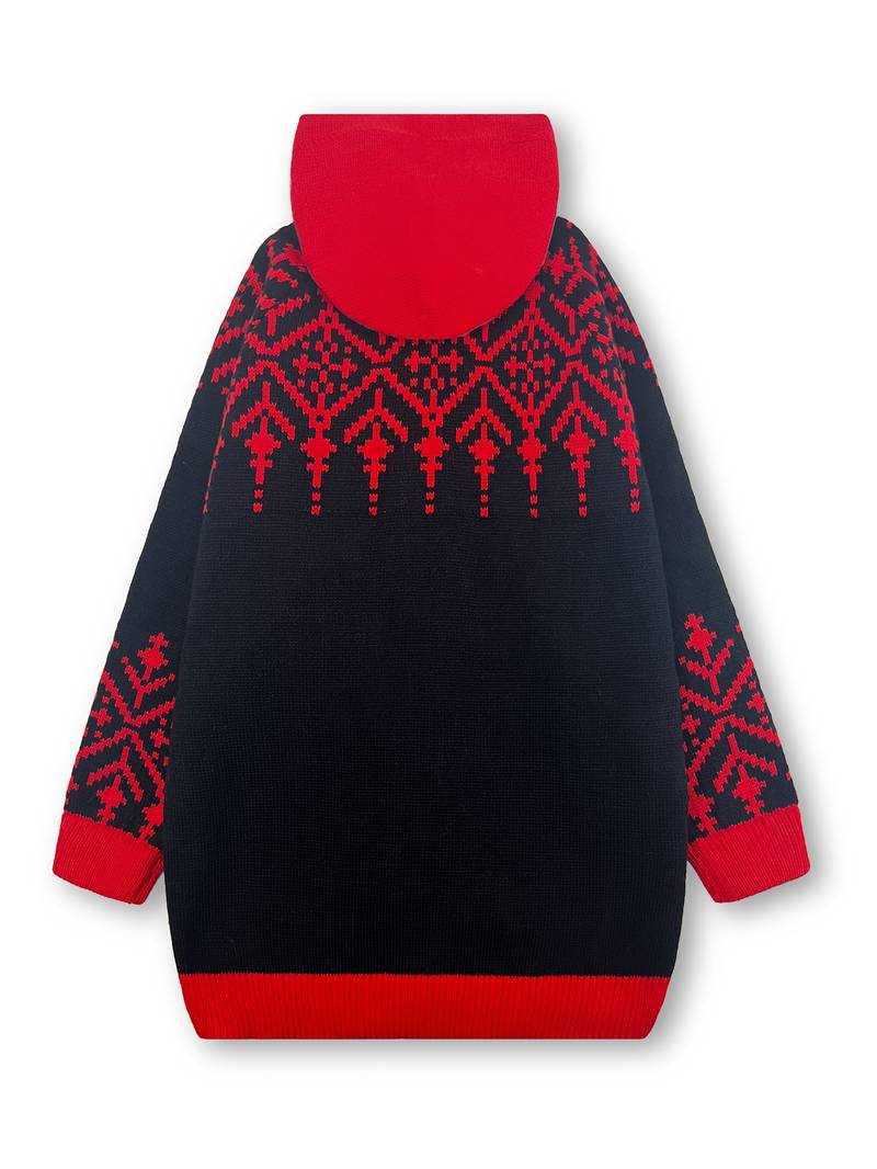 Isaralisse - Manteau Oversized En Tissu À Motifs D’Hiver