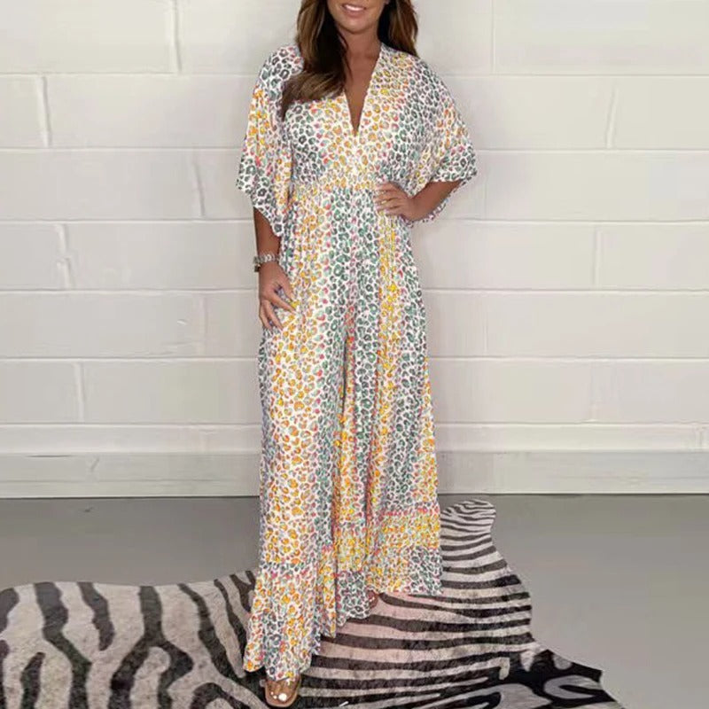 Queniva - Élégante Combinaison Avec Décolleté en V et Taille Haute