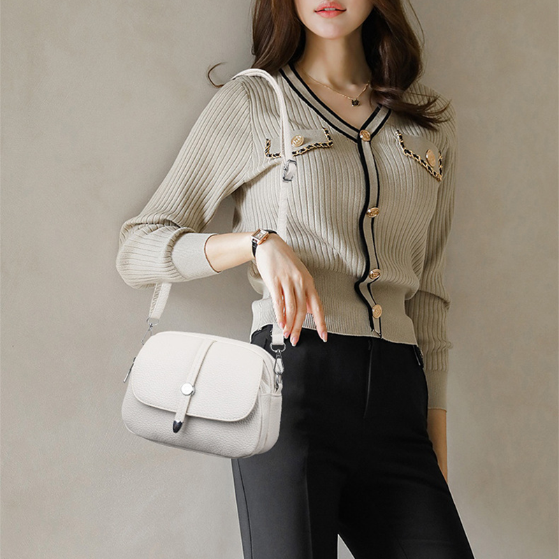 Isarivienne - Sac Bandoulière Léger Femme en Couleur Unie au Style Intemporel