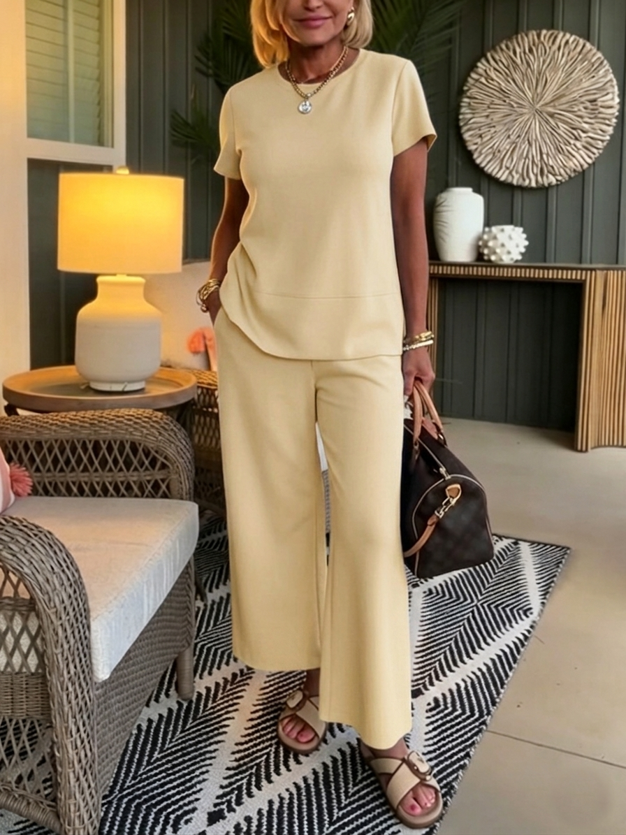 Kovirae - Ensemble Femme Minimaliste Fluide Confort Élégant Pour Quotidien