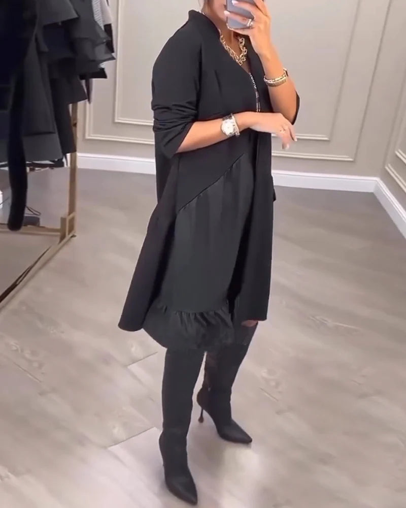 Elyssane - Robe fluide à l’allure artistique et col en V
