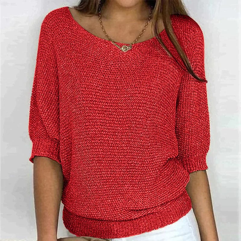 Joravissa - Pull Léger à Col Rond et Manches 3/4