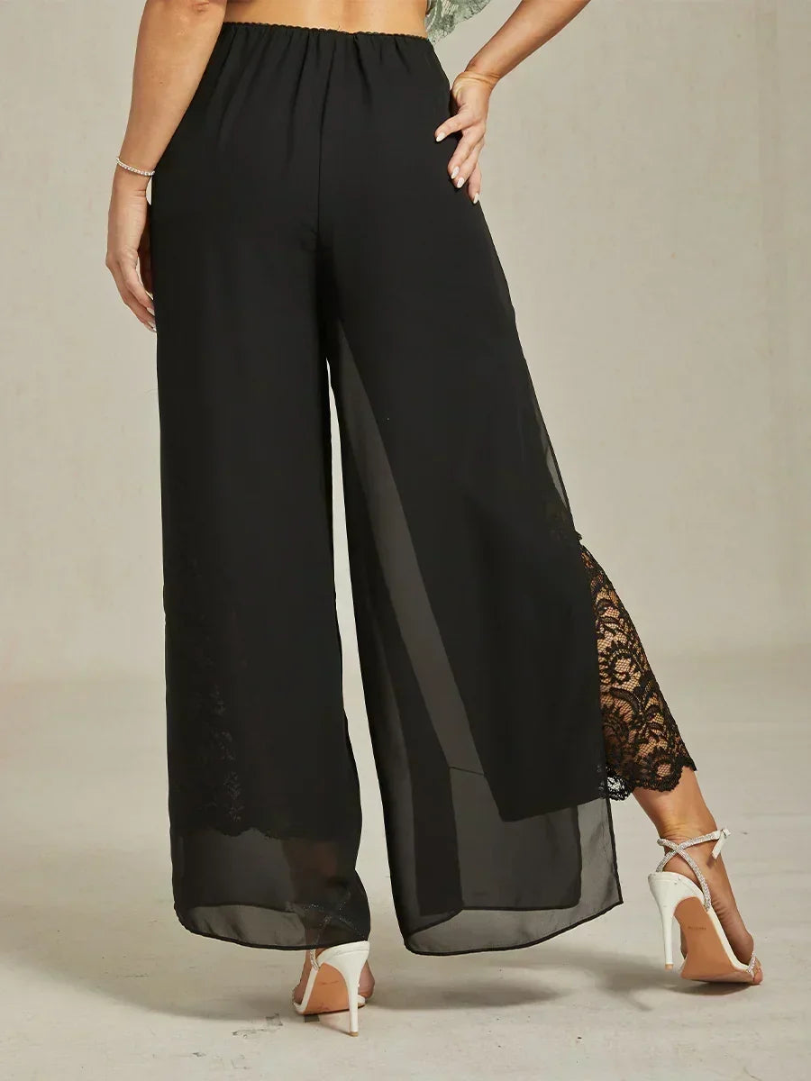 Marilivra - Pantalon À Jambes Droites Avec Fente En Chiffon