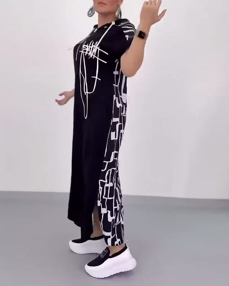 Ilana - Robe Maxi à Contrastes et Fermeture Éclair