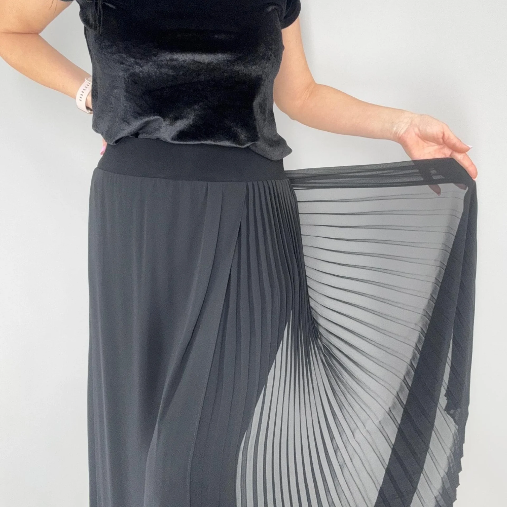 Helissavine - Pantalon Type Culotte Avec Couches Transparentes Et Plis