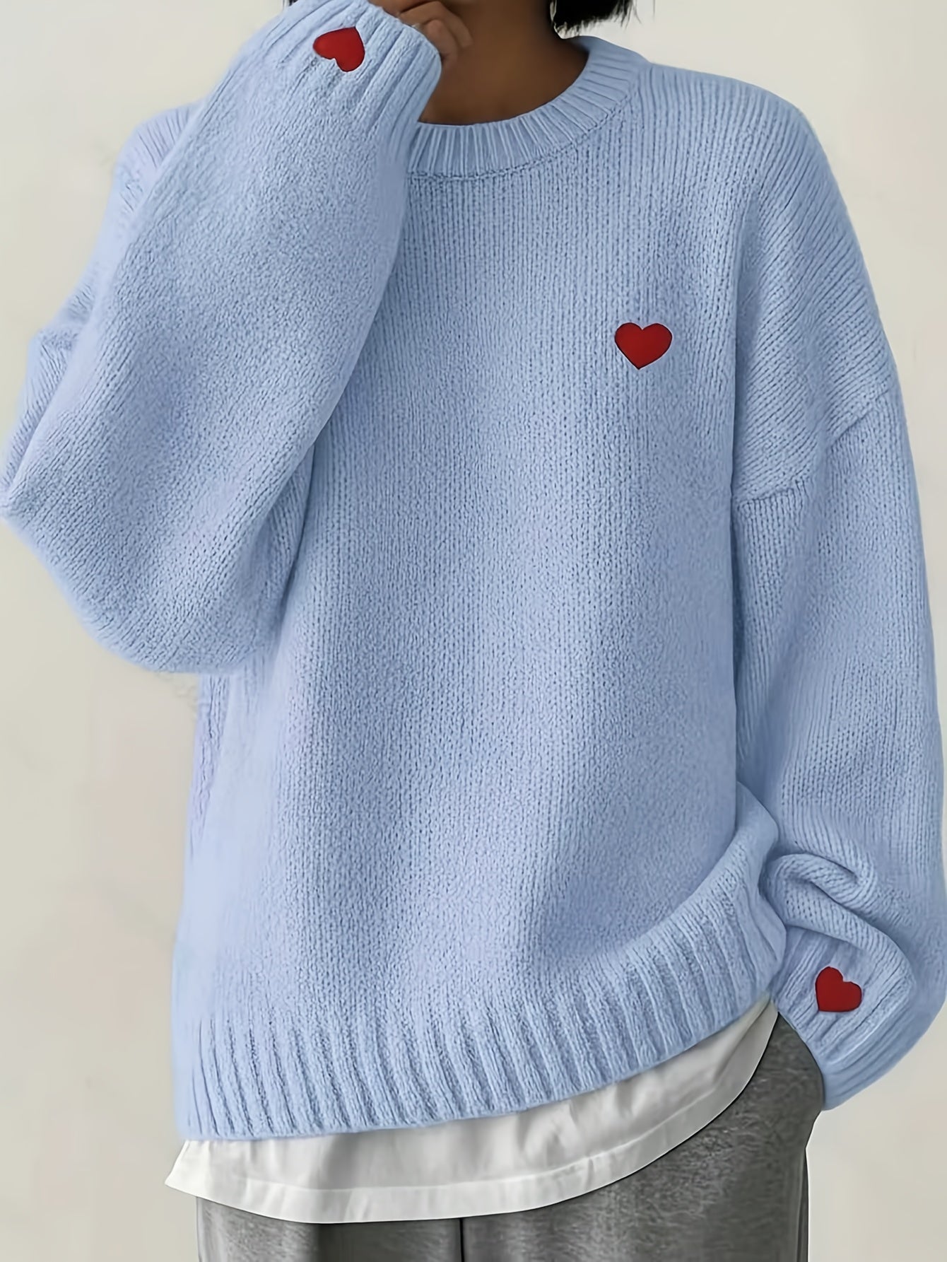 Lunetta - Pull Cœur Tricot Décontracté