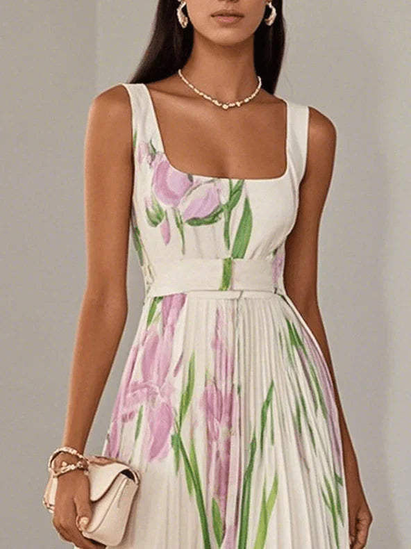 Roselitha - Robe Maxi Florale Élégante