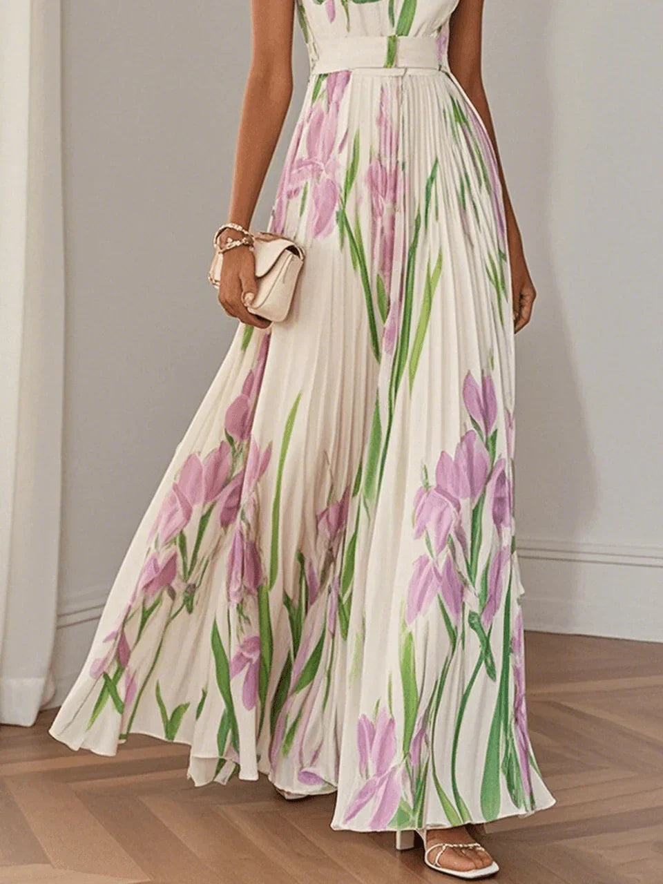 Roselitha - Robe Maxi Florale Élégante
