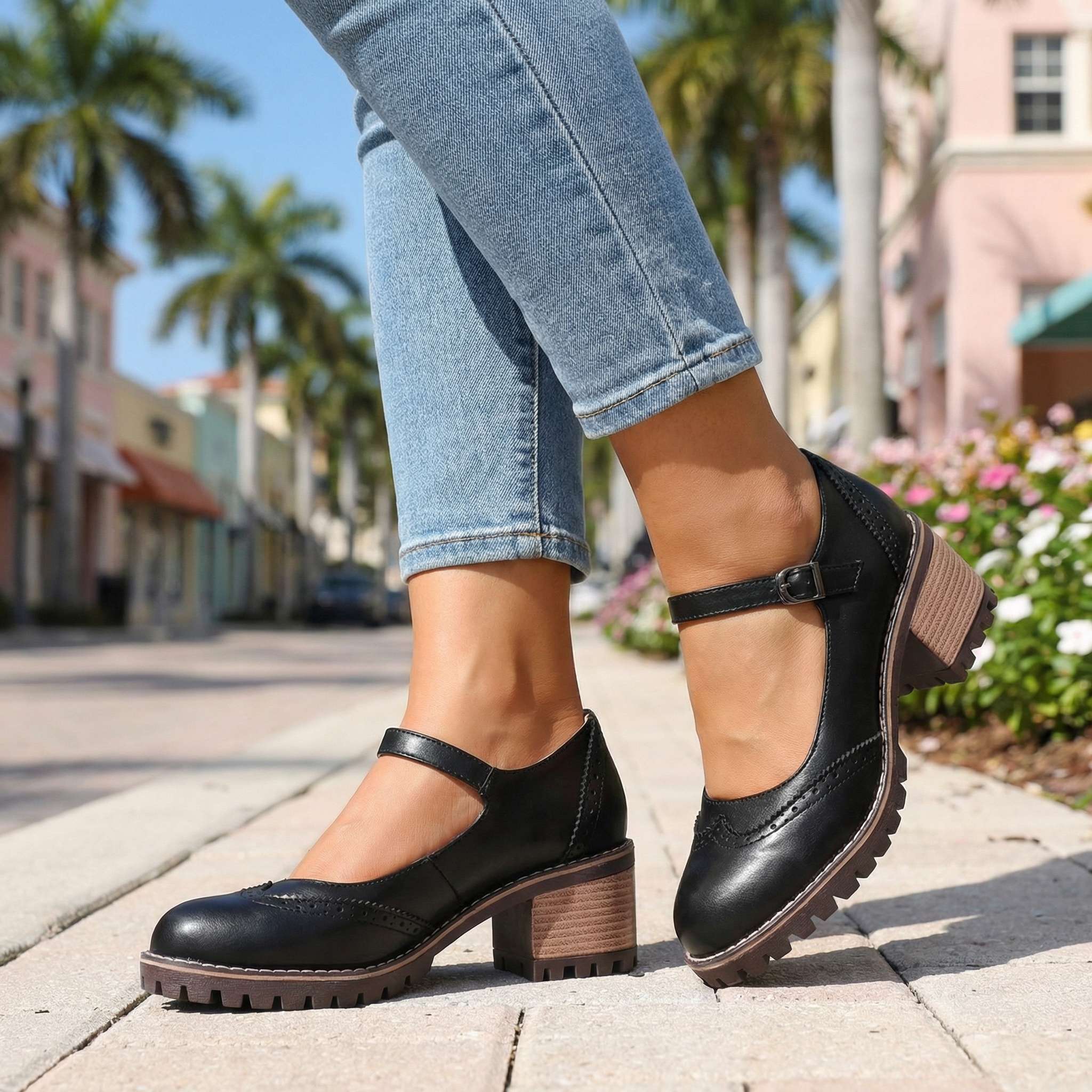 Wies - Chaussures femme vintage avec bride réglable