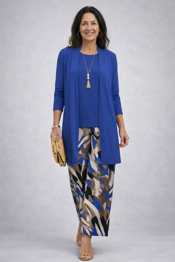 Maxine - Ensemble femme trois pièces avec cardigan imprimé élégant
