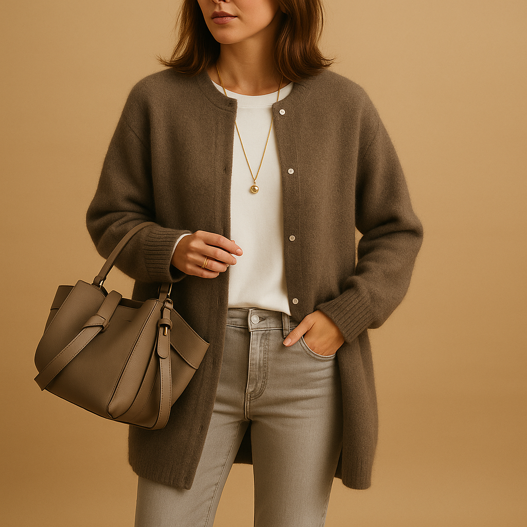 Liora - Knitted women’s cardigan with buttons and long sleeves