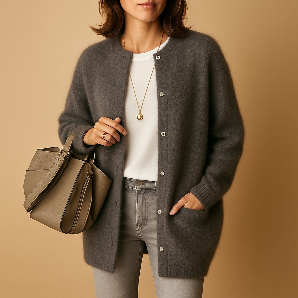 Liora - Knitted women’s cardigan with buttons and long sleeves